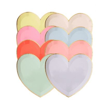Party Large Plates - Pastel Hearts