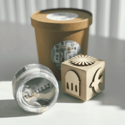 Grecian Sea natural playdough Mastic gift set with dice