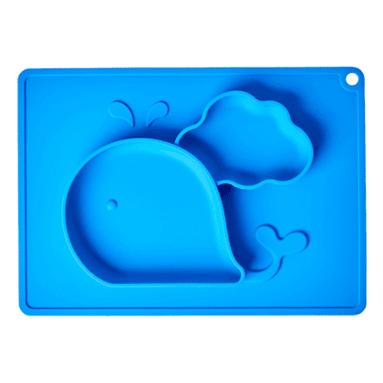 Silicone Plate Whale - Blue