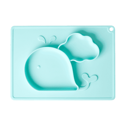 Silicone Plate Whale - Turquoise