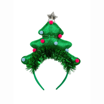 Green LED Christmas Tree Headband