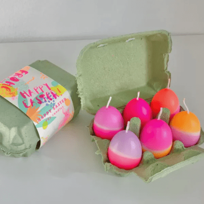 Dip Dye Egg Candles - Sixpack Green