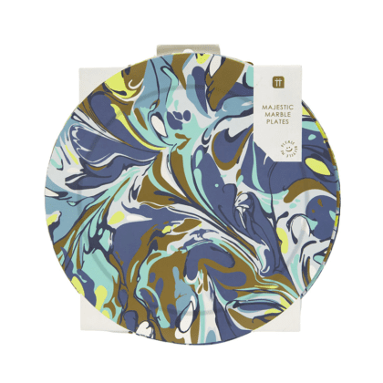 Party Plates - Marble Blue