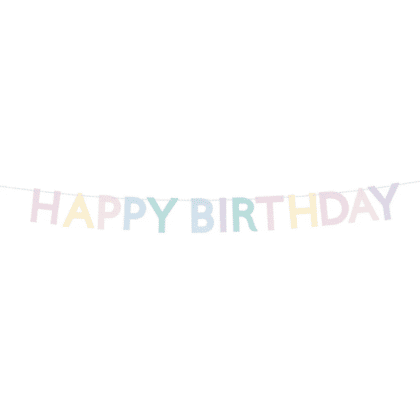 Scallop Pastel Happy Birthday Garland
